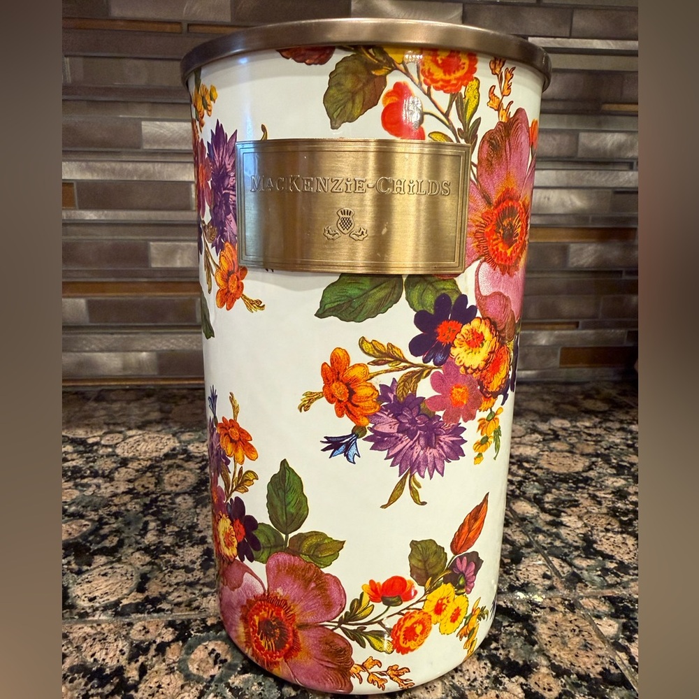 MacKenzie-Childs Floral Vase - White with Multicolor Accents